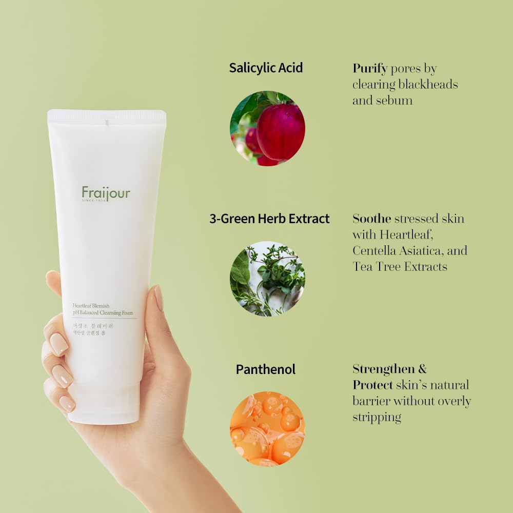 Fraijour Heartleaf Blemish PH Balanced Cleansing Foam 250ml