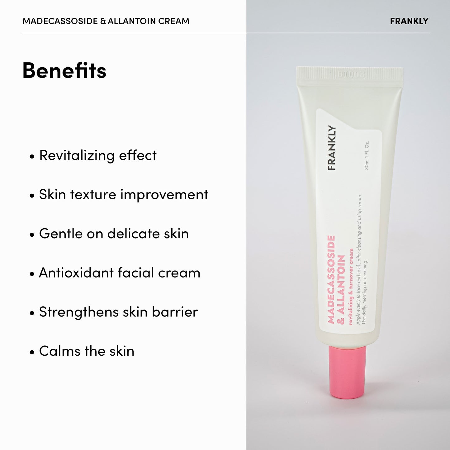 FRANKLY Madecassoside&Allantoin Revitalizing& Turnover Cream 30ml